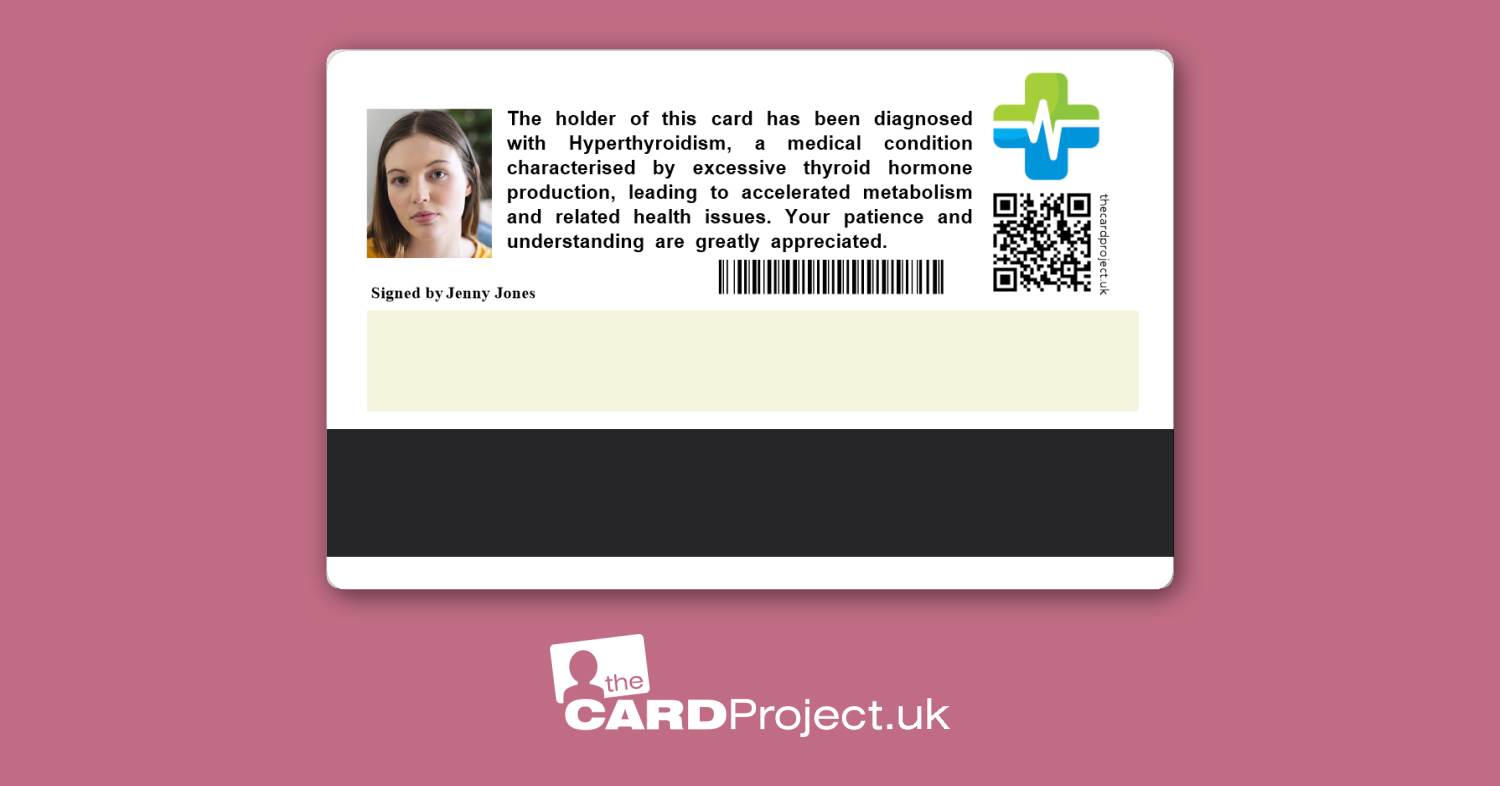 Hyperthyroidism Premium Medical ID Card (REAR)